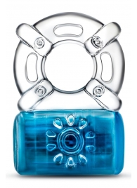 Синее эрекционное виброкольцо Pleaser Rechargeable C-Ring - Blush Novelties - в Смоленске купить с доставкой