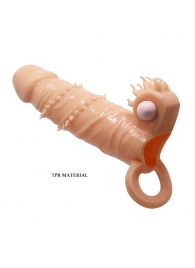 Телесная удлиняющая вибронасадка Penis Sleeve Connor - 17 см. - Baile - в Смоленске купить с доставкой