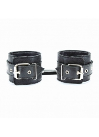 Чёрные кожаные оковы с клепками - БДСМ Арсенал - купить с доставкой в Смоленске