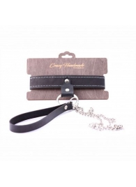 Узкий однослойный ошейник с поводком - Crazy Handmade - купить с доставкой в Смоленске