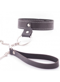 Узкий однослойный ошейник с поводком - Crazy Handmade - купить с доставкой в Смоленске