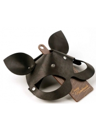 Черная кожаная маска  Кошка  с маленькими ушками - Crazy Handmade - купить с доставкой в Смоленске