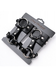 Черные наручники с креплением на кисть руки - Crazy Handmade - купить с доставкой в Смоленске