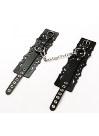 Узорчатые кожаные оковы с регулируемыми ремешками - Crazy Handmade - купить с доставкой в Смоленске