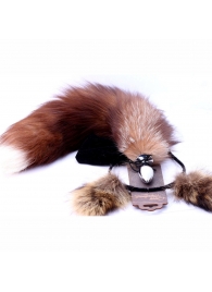 Игровой комплект: серебристая анальная пробка с пушистым хвостом и ободок-ушки - Crazy Handmade - купить с доставкой в Смоленске