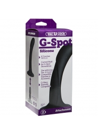 Черная изогнутая насадка Vac-U-Lock G-Spot - 16,5 см. - Doc Johnson - купить с доставкой в Смоленске