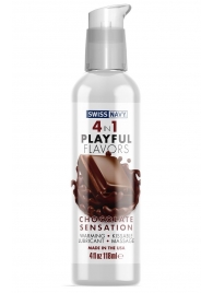 Массажный гель 4-в-1 Chocolate Sensation с ароматом шоколада - 118 мл. - Swiss navy - купить с доставкой в Смоленске