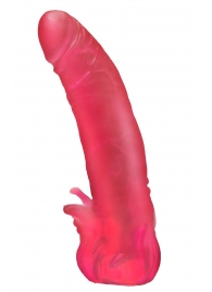 Розовая насадка для страпона с клиторальными лепестками - 18,5 см. - LOVETOY (А-Полимер) - купить с доставкой в Смоленске