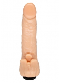 Телесная гелевая насадка-фаллос с клиторальными лепестками - 18,5 см. - LOVETOY (А-Полимер) - купить с доставкой в Смоленске