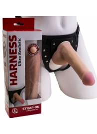 Страпон Harness из двух предметов: трусики с плугом и насадка-фаллос - 17 см. - LOVETOY (А-Полимер) - купить с доставкой в Смоленске