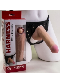 Страпон Harness из двух предметов: трусики с плугом и насадка-фаллос - 17 см. - LOVETOY (А-Полимер) - купить с доставкой в Смоленске