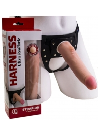 Реалистичный страпон Harness из трусиков и насадки-фаллоса - 18,5 см. - LOVETOY (А-Полимер) - купить с доставкой в Смоленске