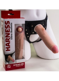 Реалистичный страпон Harness из трусиков и насадки-фаллоса - 18,5 см. - LOVETOY (А-Полимер) - купить с доставкой в Смоленске