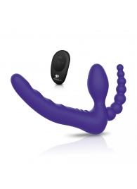 Фиолетовый безремневой страпон с пультом ДУ 7’’ Remote Control Strapless - 24 см. - Pegasus - купить с доставкой в Смоленске