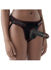 Женский темнокожий страпон Easy Strapon Set 7 Inch - 18 см. - Lovetoy - купить с доставкой в Смоленске
