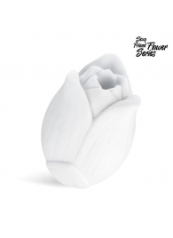 Белый нереалистичный мастурбатор в форме бутона цветка Lotus - 1137 - в Смоленске купить с доставкой