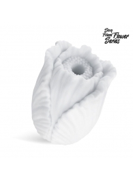 Белый нереалистичный мастурбатор в форме бутона цветка Tulips - 1137 - в Смоленске купить с доставкой