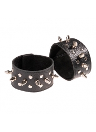 Чёрные напульсники с шипами и заклепками - Sitabella - купить с доставкой в Смоленске