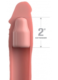 Телесная насадка-удлинитель 2 Inch Silicone X-tension with Strap - 20,3 см. - Pipedream - в Смоленске купить с доставкой