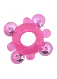 Эрекционное кольцо c бусинками - Toyfa Basic - в Смоленске купить с доставкой