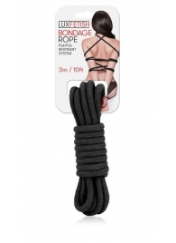 Черная хлопковая веревка для связывания - 3 м. - Lux Fetish - купить с доставкой в Смоленске