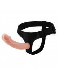 Гладкий фаллоимитатор с крупной головкой на ремешках - 19,7 см. - Baile - купить с доставкой в Смоленске