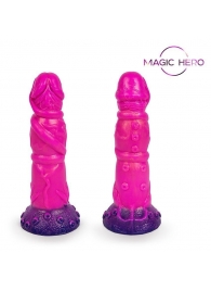 Розовый рельефный фантазийный фаллоимитатор - 20 см. - Bior toys - купить с доставкой в Смоленске