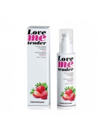 Съедобное согревающее массажное масло Love Me Tender Strawberry с ароматом клубники - 100 мл. - Love to Love - купить с доставкой в Смоленске