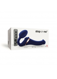 Синий безремневой страпон Multi Orgasm Size S с клиторальной стимуляцией - Strap-on-me - купить с доставкой в Смоленске