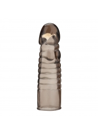 Дымчатая насадка-удлинитель Ribbed Realistic Penis Enhancing Sleeve Extension - 15,2 см. - BlueLine - в Смоленске купить с доставкой
