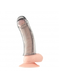 Текстурированная насадка на пенис Clear Textured Penis Enhancing Sleeve Extension - 16,5 см. - BlueLine - в Смоленске купить с доставкой