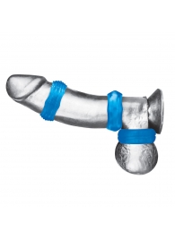 Комплект из трех голубых колец для эрекции 3-Pack Nuts   Bolts Stretch Cock Ring Set - BlueLine - в Смоленске купить с доставкой