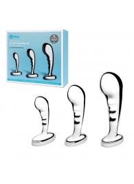 Набор из 3 стальных стимуляторов простаты Stainless Steel P-spot Training Set - b-Vibe - в Смоленске купить с доставкой