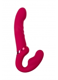 Малиновый безремневой страпон Lapis - 23 см. - Lovense - купить с доставкой в Смоленске