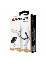 Черный вибростимулятор простаты с фиксацией кольцами Marshall - Baile - в Смоленске купить с доставкой