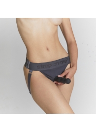 Серые трусики для фиксации насадок Strap-on-me Harness Lingerie Unique - Strap-on-me - купить с доставкой в Смоленске