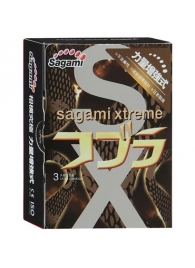 Суженные к основанию презервативы Sagami Xtreme COBRA - 3 шт. - Sagami - купить с доставкой в Смоленске