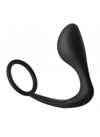 Черное эрекционное кольцо с анальной пробкой Anal Plug With Cockring - Dream Toys - в Смоленске купить с доставкой