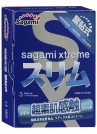 Розовые презервативы Sagami Xtreme FEEL FIT 3D - 3 шт. - Sagami - купить с доставкой в Смоленске