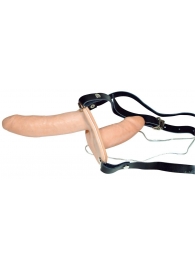 Телесный женский страпон с вагинальной пробкой Strap-On Duo - 15 см. - Orion - купить с доставкой в Смоленске