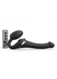 Черный безремневой страпон Multi Orgasm Size S с клиторальной стимуляцией - Strap-on-me - купить с доставкой в Смоленске