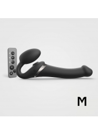 Черный безремневой страпон Multi Orgasm Size M с клиторальной стимуляцией - Strap-on-me - купить с доставкой в Смоленске