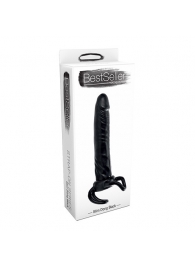 Чёрная насадка-фаллос для двойного проникновения INFLATABLE DILDO SLIM DONG  - 13,5 см. - Toyz4lovers - в Смоленске купить с доставкой