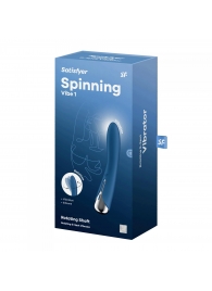 Синий вибратор-ротатор Spinning Vibe 1 - 18 см. - Satisfyer