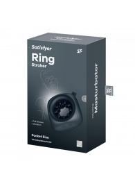 Черный мужской вибромассажер Ring Stroker - Satisfyer - в Смоленске купить с доставкой