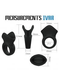 Черная эрекционная утяжка для пениса и мошонки Rooster Ivar - Velv or - в Смоленске купить с доставкой