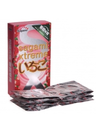 Презервативы Sagami Xtreme Strawberry c ароматом клубники - 10 шт. - Sagami - купить с доставкой в Смоленске