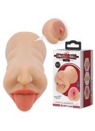 Телесный двусторонний мастурбатор Sarah - ротик и вагина - Baile - в Смоленске купить с доставкой