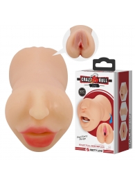 Телесный двусторонний мастурбатор Zoey - ротик и вагина - Baile - в Смоленске купить с доставкой