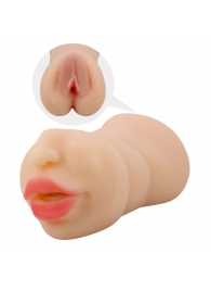 Телесный двусторонний мастурбатор Zoey - ротик и вагина - Baile - в Смоленске купить с доставкой